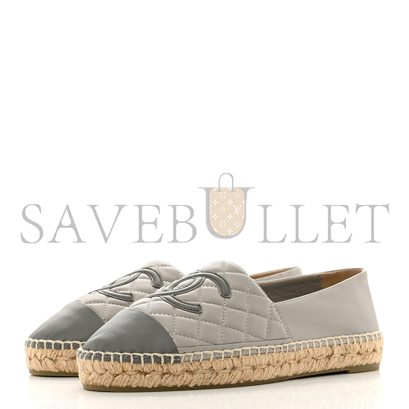 CHANEL LAMBSKIN QUILTED CC ESPADRILLES G29762